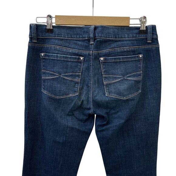 WHBM Low-Rise Womens Jeans Flared Leg Dark Wash Denim White House Black Market 6 - Picture 4 of 10